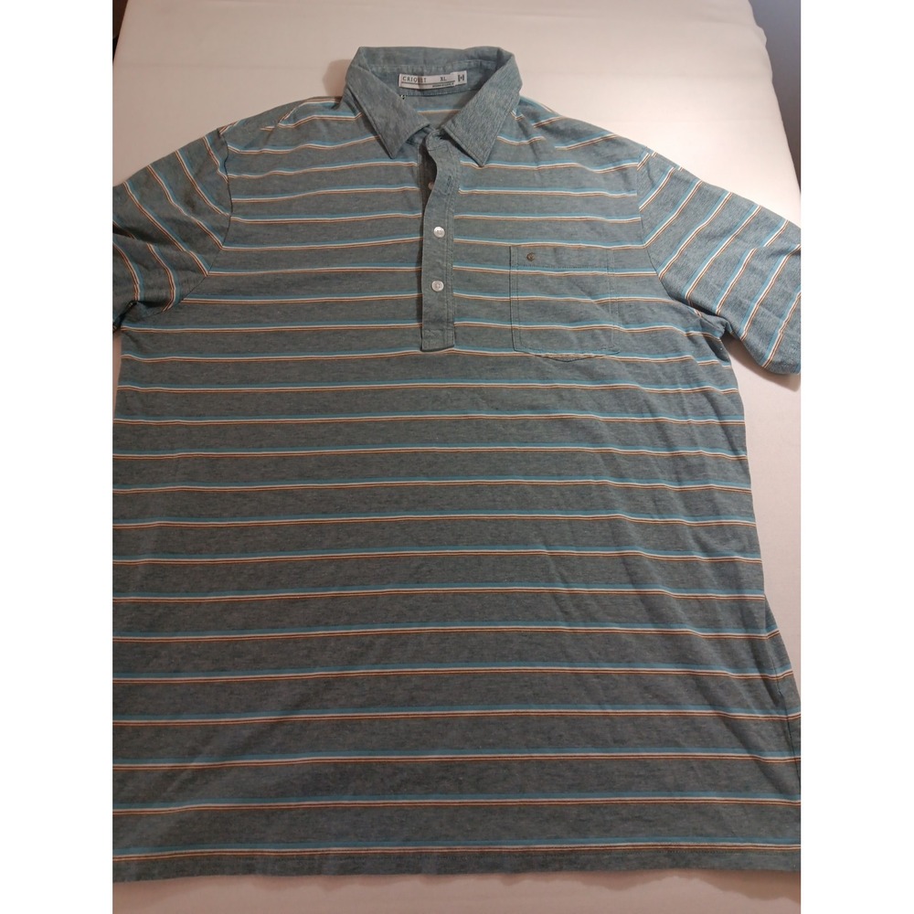 Criquet Men's XL Golf Polo Shirt Green Performance Organic Cotton Stretch 3006
